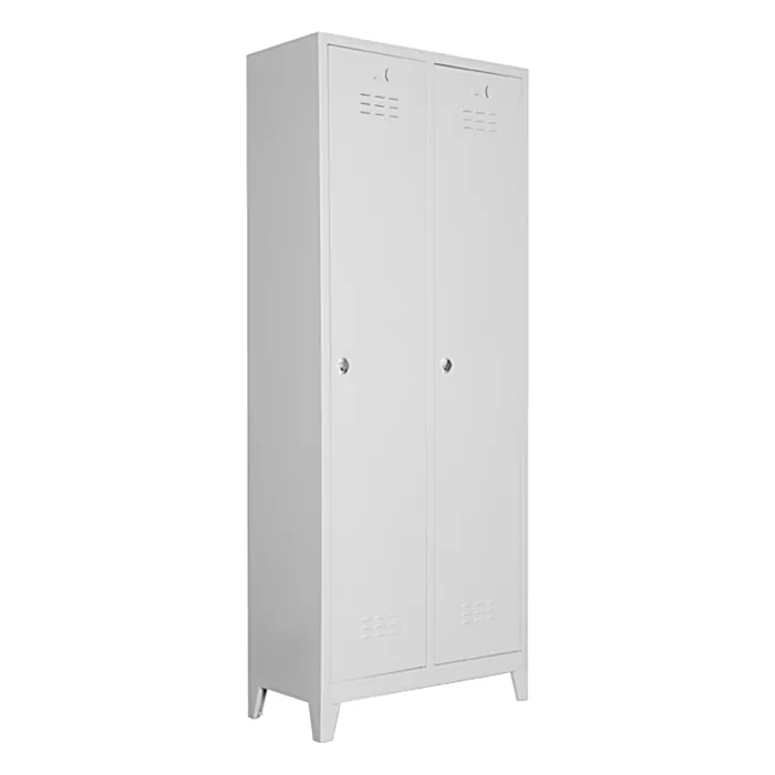 2-door steel locker, two compartments side by side