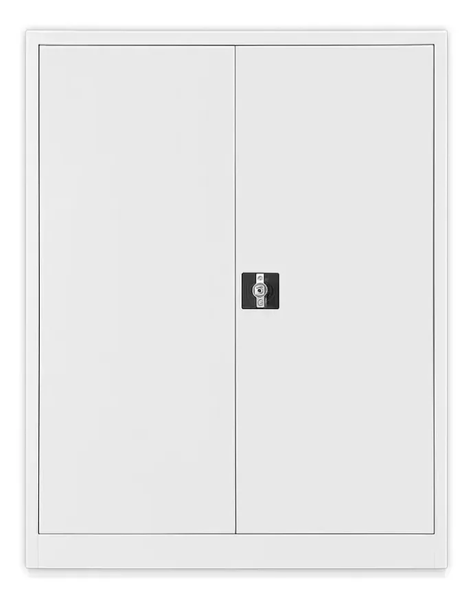 Two-door archive cabinet with solid hinged doors, closed, seen from the front