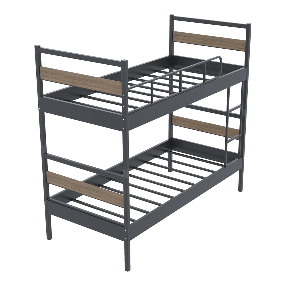 Anthracite standard metal bunk bed stacked as a bunk