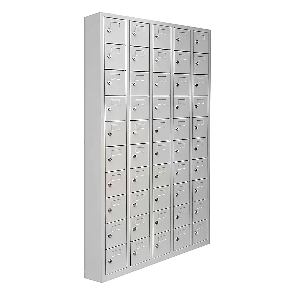 Phone and pocket steel locker with 50 compartments