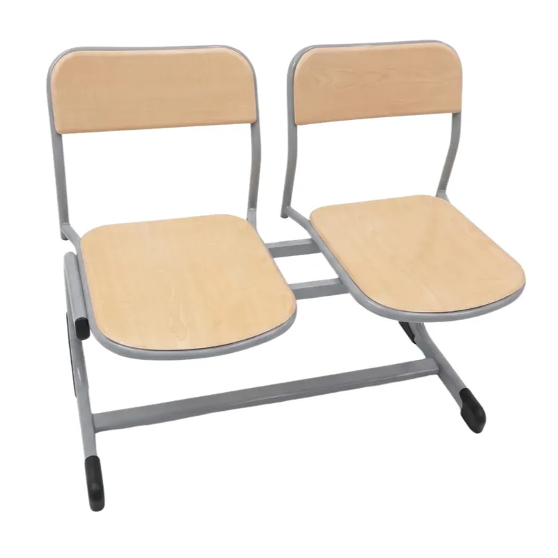 Double classic school chair with two seats on one frame
