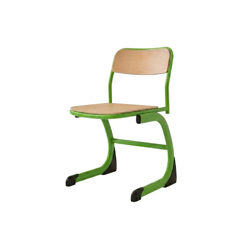 Classic school chair with wooden seat and backrest