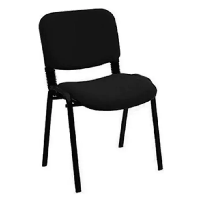 Teacher chair in black fabric on a black powder coated frame