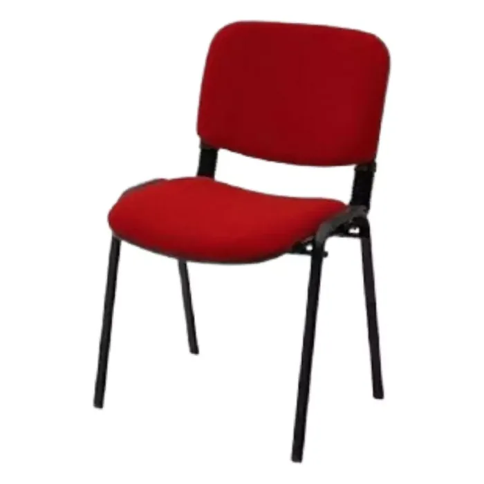 Teacher chair in red fabric on a black powder coated frame