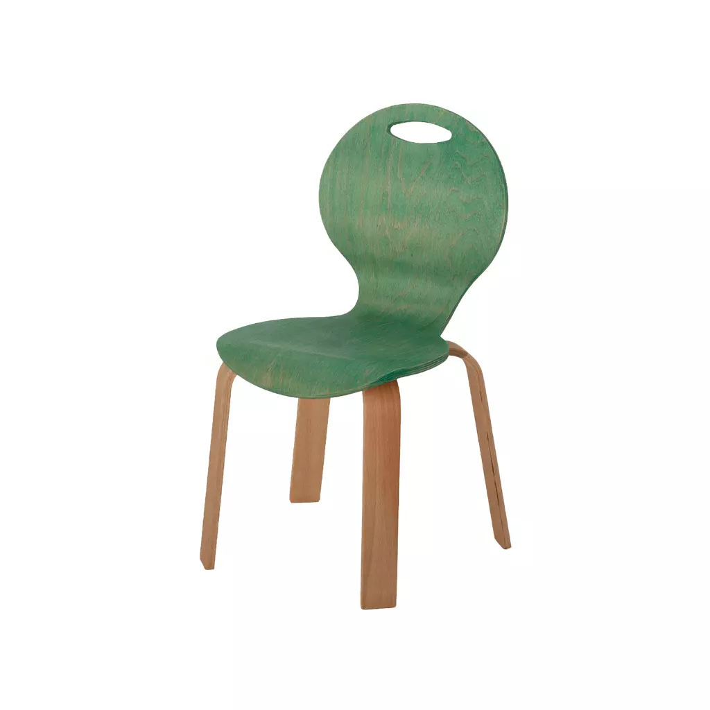 Ens Kids Collection Green Natural Oil Based Painted Wooden Children's Chair